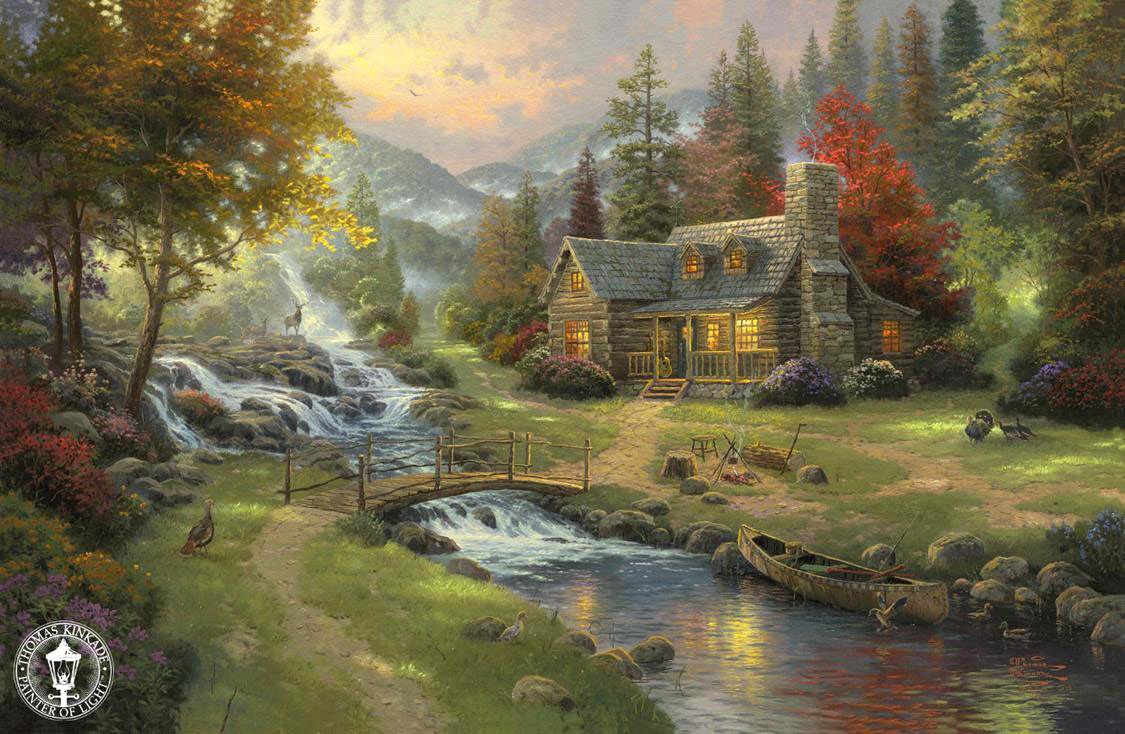 Thomas Kinkade Mountain Paradise